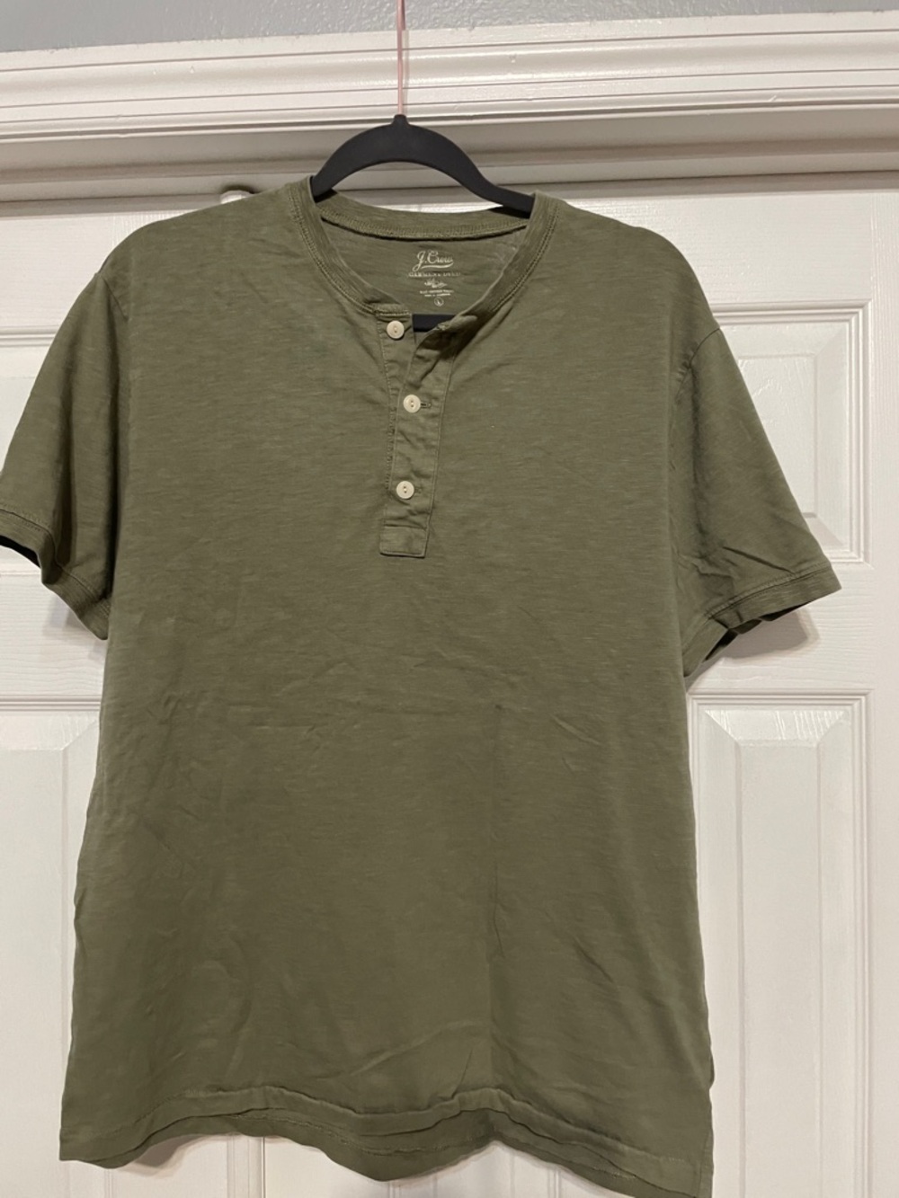 J. Crew Men’s Olive Henley Short Sleeve Tee